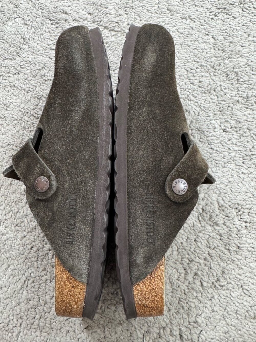 Birkenstock Boston Brown Suede Mules Sz 37 - Picture 8 of 11